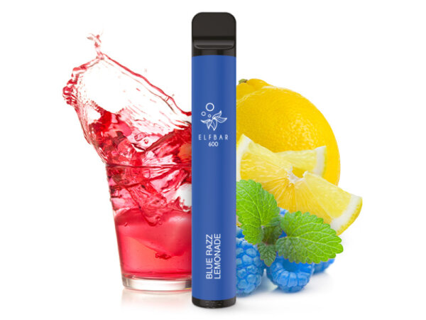 ELFBAR 600 - "Blue Razz Lemonade" (blaue Himbeerlimonade) - 20 mg - ca. 600 Z&uuml;ge, mit Kindersicherung