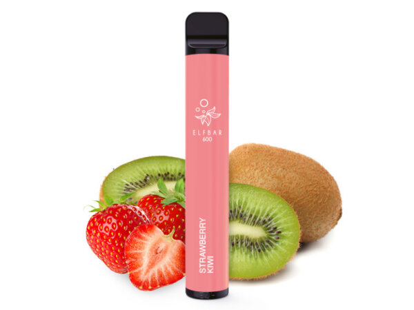 ELFBAR 600 - "Strawberry Kiwi" (Erdbeere, Kiwi) - 20 mg - ca. 600 Z&uuml;ge, mit Kindersicherung