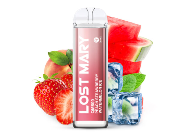 Lost Mary QM600 - Peach Strawberry Watermelon Ice (Pfirsich, Erdbeere, Wassermelone, Eis) - E-Shisha - 20mg - 600 Z&uuml;ge