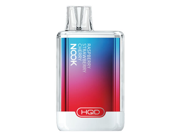 HQD NOOK - Raspberry Strawberry Cherry (Erdbeere, Himbeere, Kirsche) - Einweg E-Shisha - 18 mg - 600 Z&uuml;ge