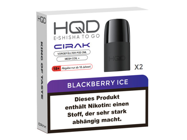 HQD Cirak Pod - Blackberry Ice (Brombeere, Ice) - 18mg - 600 Z&uuml;ge - 2er Set