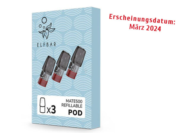 ELFBAR Mate500 Refillable (wiederauff&uuml;llbar) POD 20 MG - 3 Pods pro Packung