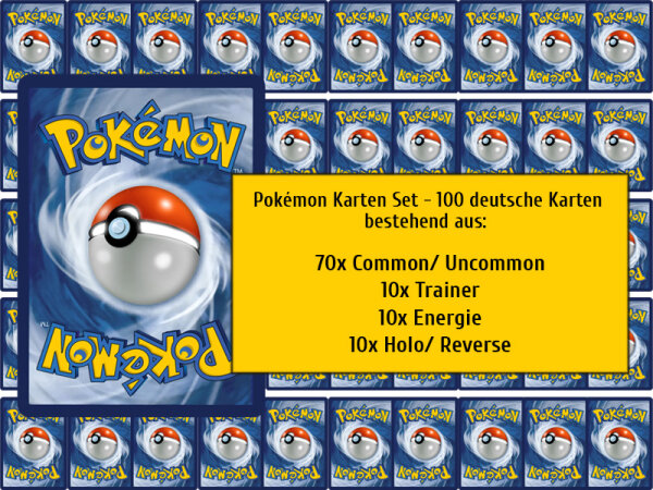 Pok&eacute;mon Karten Set - 100 deutsche Karten