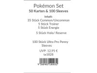 Pok&eacute;mon Karten Set - 50 Karten & 100 Ultra Pro H&uuml;llen