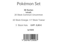 Pok&eacute;mon Karten Set - 50 Karten