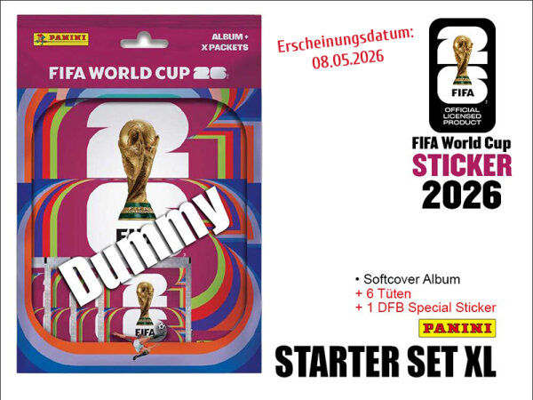 Panini FIFA WM 2026; Sticker -  Starter Set XL (Soft-Cover + 6 T&uuml;ten)